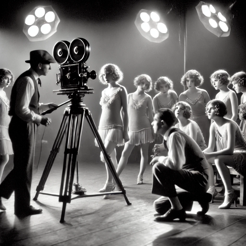 Women dancing in front of camera